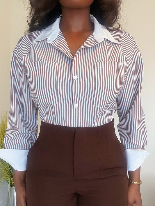The Classic Stripe Shirt - Brown
