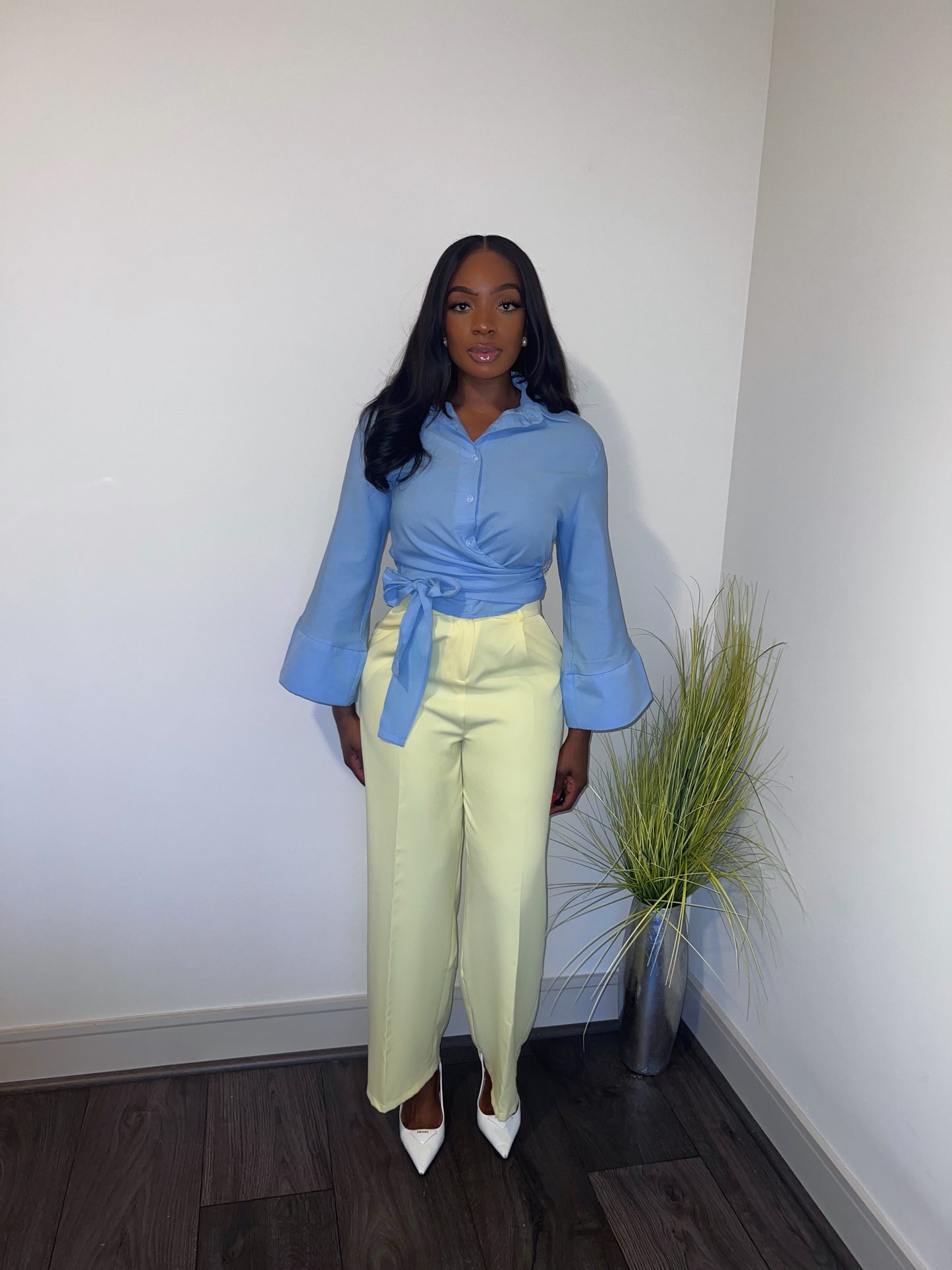 The Tie up Blouse - Blue
