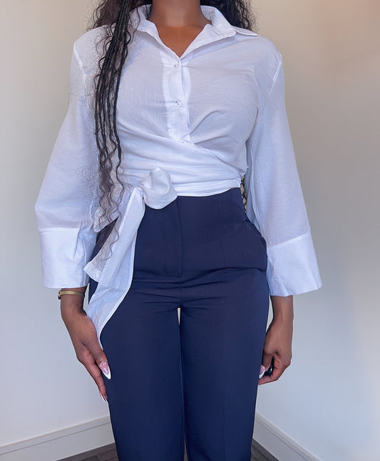 The Tie Up Blouse - White