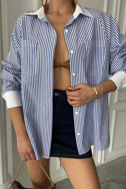 The Classic Stripe Shirt - Blue